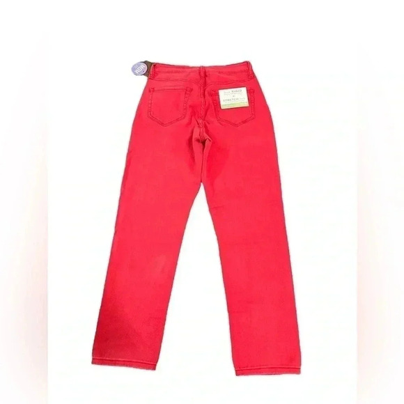 YMI Dream High Rise Mom Fit Ripped Distressed Red Jeans Juniors size 7 New - Picture 2 of 10